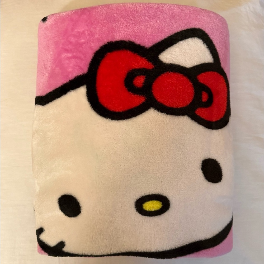 Hello Kitty Pink and Red Plush Blanket